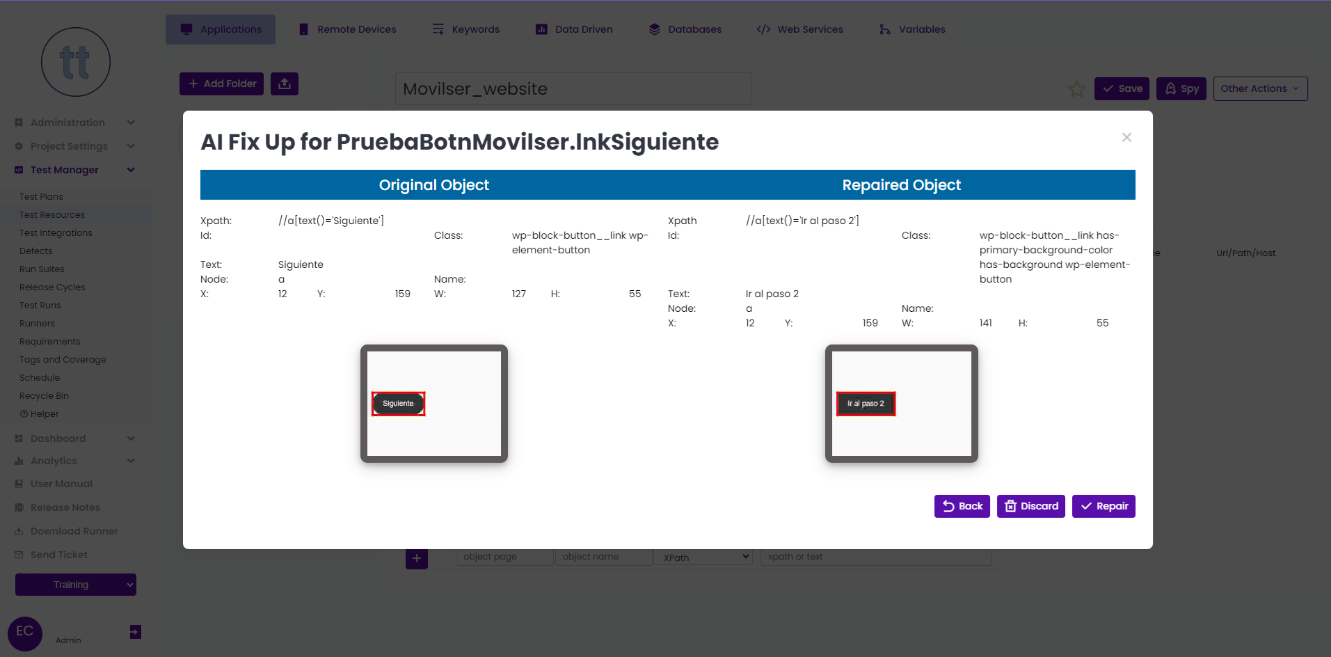 Reduce maintenance testing costs with the AI Fix Up suittest functionality